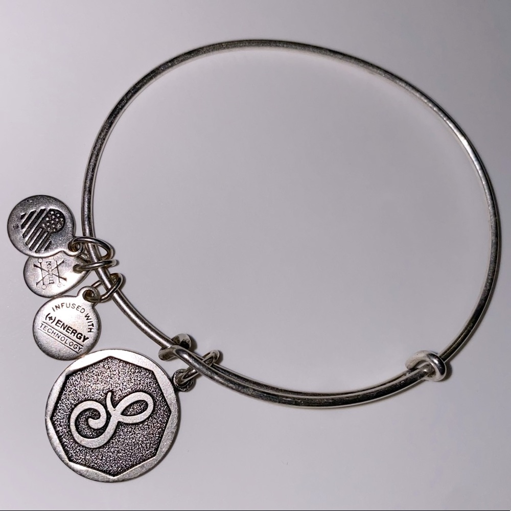 Alex and Ani Silver Initial S Bangle Bracelet